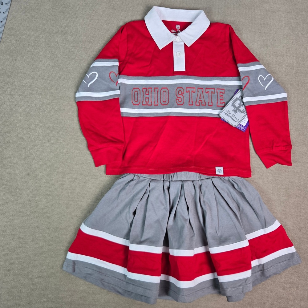 Ohio State Buckeyes Toddler Girls Cheer Set The Yard by Colosseum Red 3T NEW